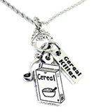 Cereal Box Spoon  Necklace with Small Heart