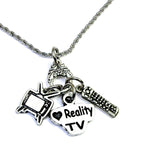 I love Reality TV Charm Holder Necklace 20" Chain Necklace