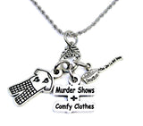 Comfy clothes and murder shows Charm Holder Necklace 20" Chain Necklace