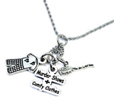 Comfy clothes and murder shows Charm Holder Necklace 20" Chain Necklace