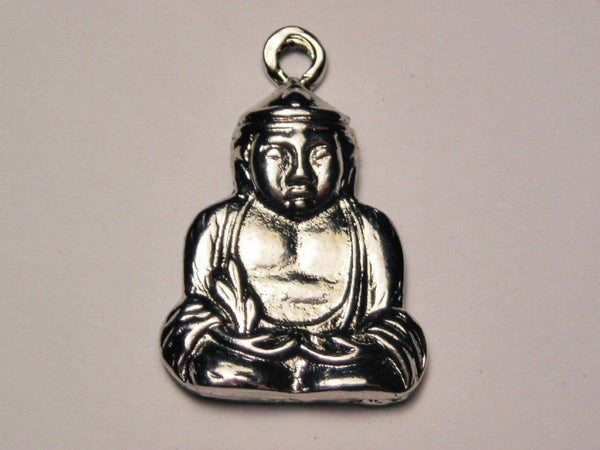 Large Traditional Buddha Genuine American Pewter Charm