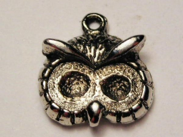 Owl Eyes Genuine American Pewter Charm