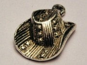 Patriotic Cowboy Hat Genuine American Pewter Charm