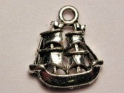 Pirate Ship Genuine American Pewter Charm