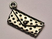 Polka Dot Purse Genuine American Pewter Charm