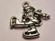 Santa On Ice Skates Genuine American Pewter Charm