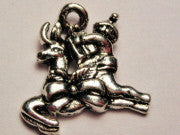 Santa On Reindeer Genuine American Pewter Charm