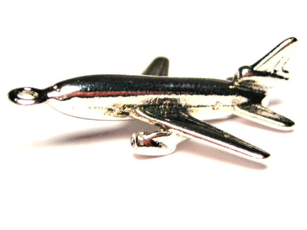 Large Airplane Genuine American Pewter Charm