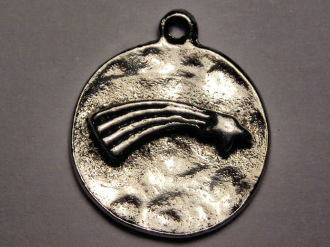 Shooting Star Across The Moon Genuine American Pewter Charm