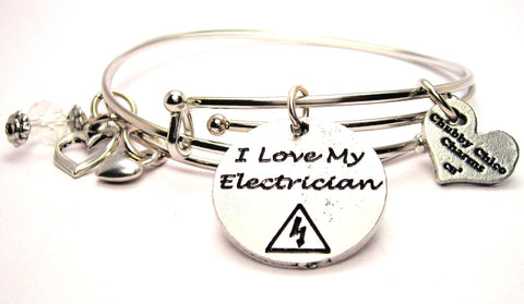 electrian bracelet, wife bracelet, wife jewelry, I love my husband bracelet