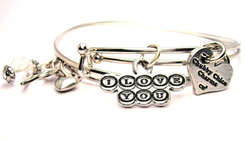 love bracelet, love jewelry, kiss bracelet, I love you bracelet, I love you jewelry, love letter bracelet