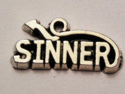 Sinner With Devil Tail Genuine American Pewter Charm