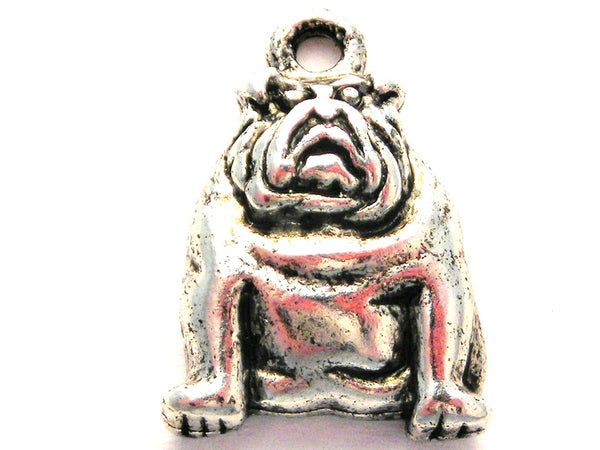 Sitting Bulldog Genuine American Pewter Charm