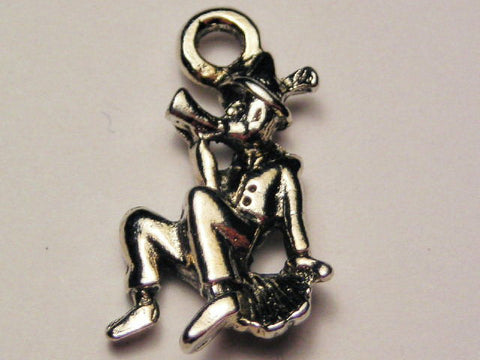 Sitting Jester Genuine American Pewter Charm