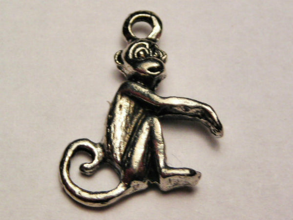 Sitting Monkey Genuine American Pewter Charm