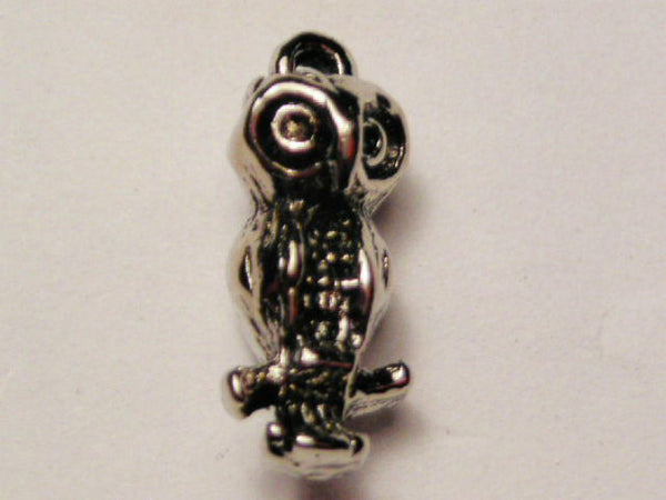 Skinny Owl Genuine American Pewter Charm