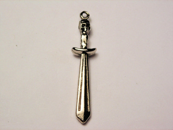 Skull Sword Genuine American Pewter Charm