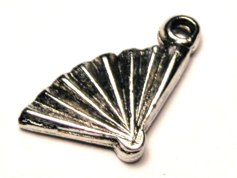 Small Fan Genuine American Pewter Charm