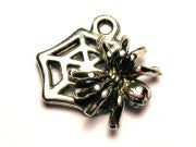 Spider On Web Genuine American Pewter Charm