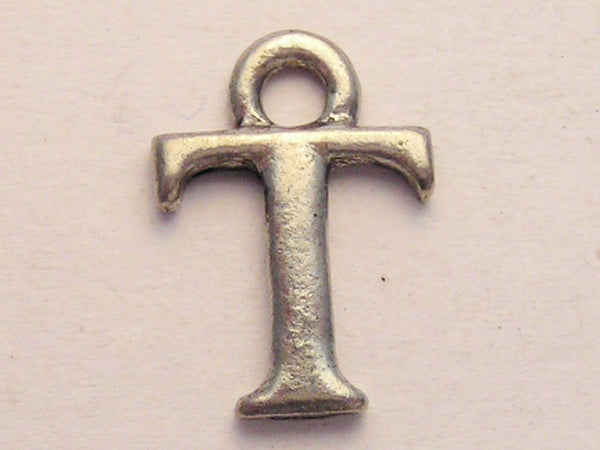 Initial T Genuine American Pewter Charm