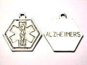 Medical Alert Id Alzheimer's Genuine American Pewter Charm