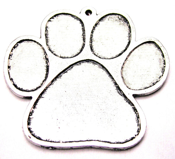 Large Paw Print One And A Half Inch Genuine American Pewter Charm