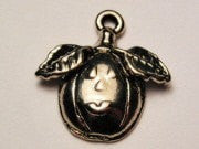 Happy Face Pumpkin On Vine Genuine American Pewter Charm