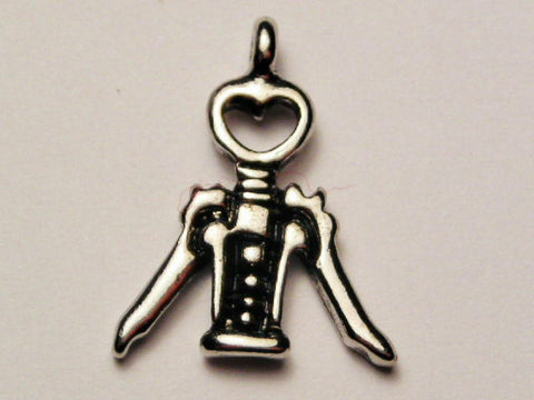 Wine Cork Screw Genuine American Pewter Charm