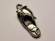 Dolphin Sandal Genuine American Pewter Charm