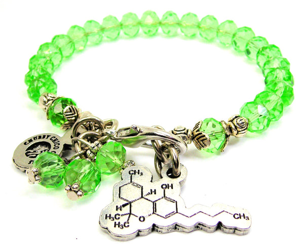 Marijuana THC Cannabis Molecule Splash Of Color Crystal Bracelet Tetrahydrocannabinol Marinol