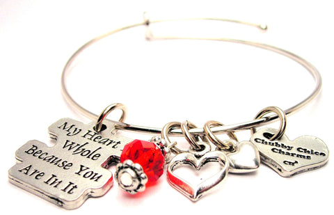 My Heart Is Whole Because You Are In It Expandable Bangle Bracelet