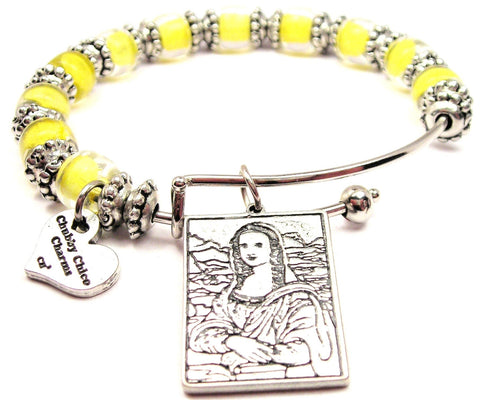 mona lisa bracelet, mona lisa jewelry, art jewelry, famous art pieces, art bangles