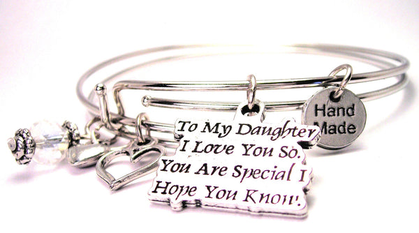 daughter bracelet, daughter bangles, daughter jewelry, family jewelry, expression jewelry