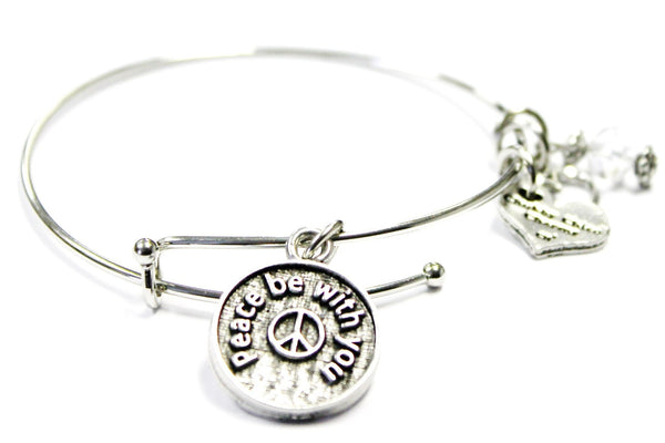 Peace Be With You Expandable Bangle Bracelet Set