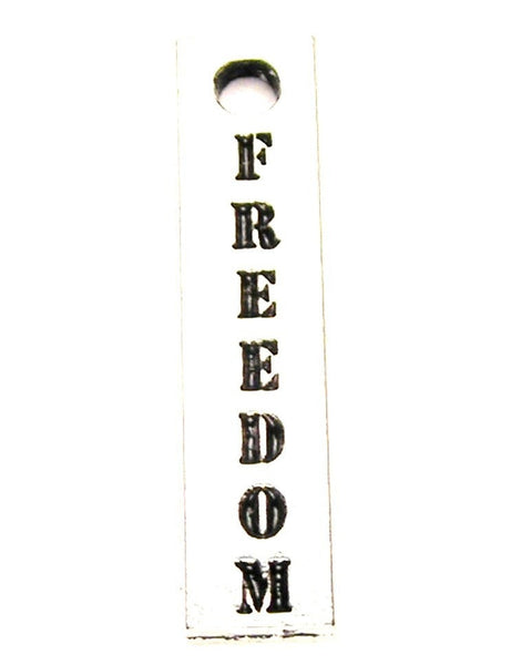 Freedom Long Tab Genuine American Pewter Charm