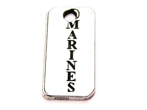 Marines Long Tab Genuine American Pewter Charm