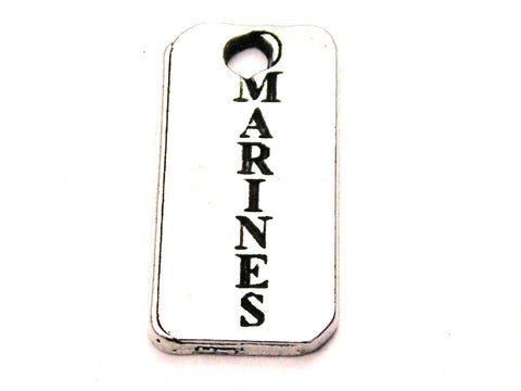 Marines Long Tab Genuine American Pewter Charm