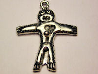 Voodoo Doll Pin Stabbed In Heart Genuine American Pewter Charm