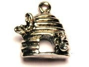 Large Bee Hive Genuine American Pewter Charm