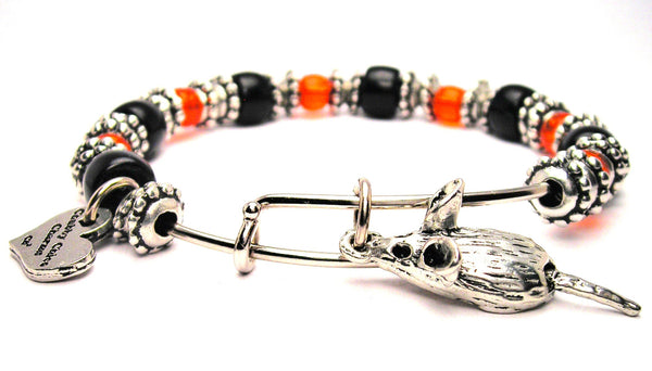 rat bracelet, rat bangle, halloween bracelet, halloween jewelry, rodent bracelet, rodent jewelry