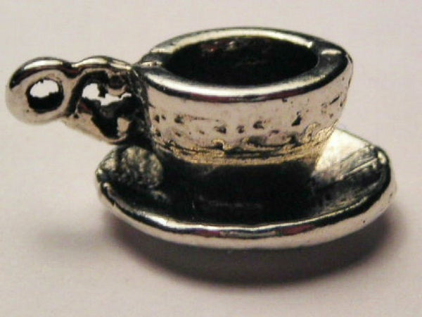 Chunky Coffee Cup Genuine American Pewter Charm