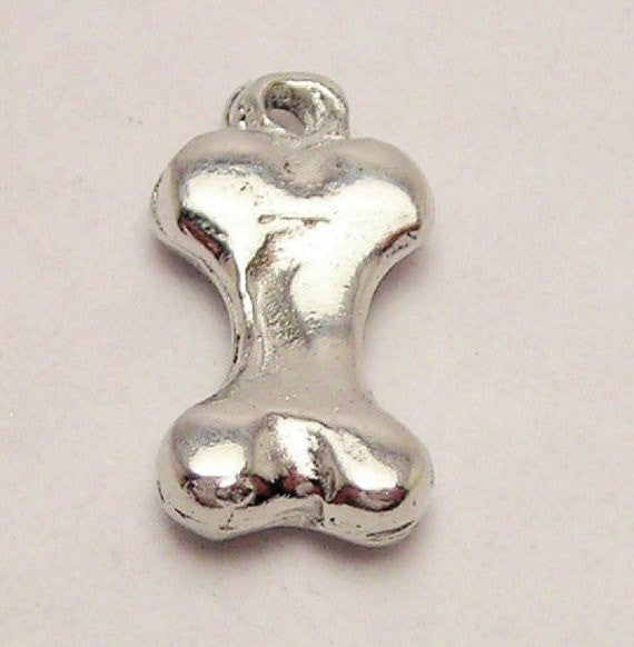 3 D Dog Bone Genuine American Pewter Charm