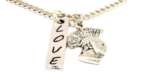 Spartan Mascot Love Stick Necklace