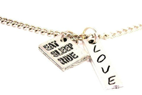 Eat Sleep Ride Love Stick Necklace