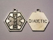 Diabetic Medical Id Genuine American Pewter Charm