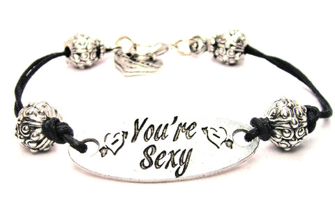 You're Sexy Black Cord Connector Bracelet