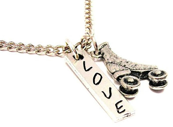 Roller Skate Love Stick Necklace