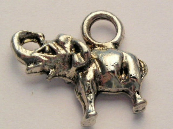 Elephant With Trunk Up Genuine American Pewter Charm