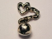 Loves Ball And Chain Genuine American Pewter Charm