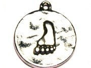 Footprint On The Beach Genuine American Pewter Charm